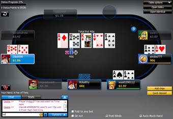 888 Poker Table Screenshot